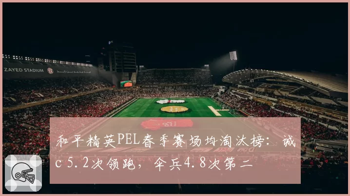 和平精英PEL春季赛场均淘汰榜：诚c 5.2次领跑，伞兵4.8次第二